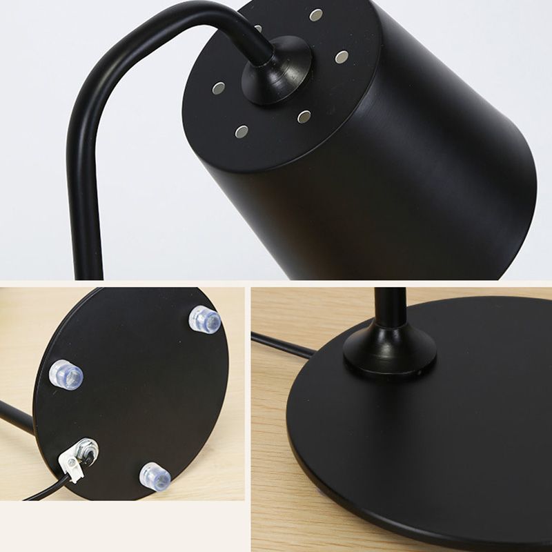 Libro di lettura da letto a 1-bulba Light Light Simplicity Night Table Lampada con tonalità in metallo affusolato