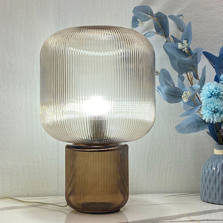 Modern Style Geometric Night Table Lamps Glass 1 Light Table Lamp