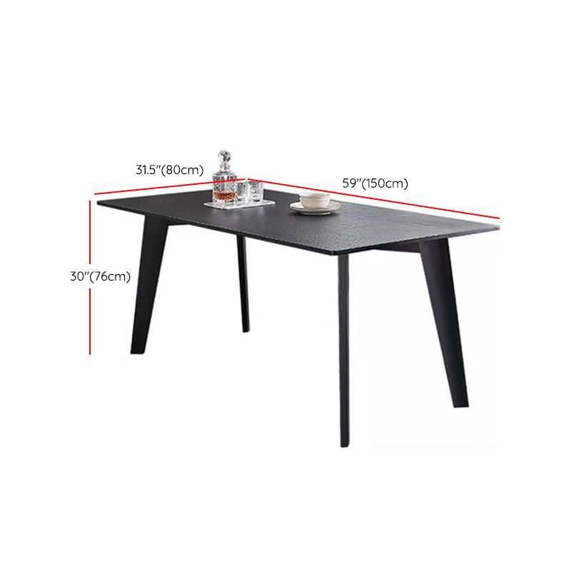 Black Dinette Table with 4 Legs Contemporary Dining Table for Home