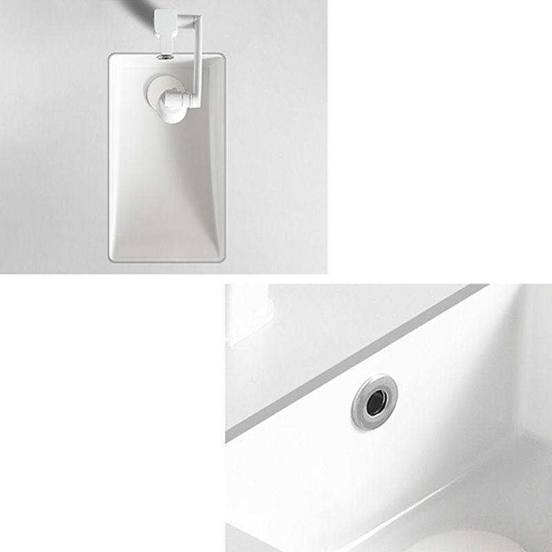 Traditional Undermount Bathroom Sink Rectangular with Faucet Basin Sink