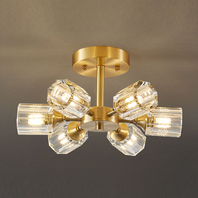 Colonial Style Geometry Ceiling Fixtures Metal Ceiling Flush Mount in Bronze