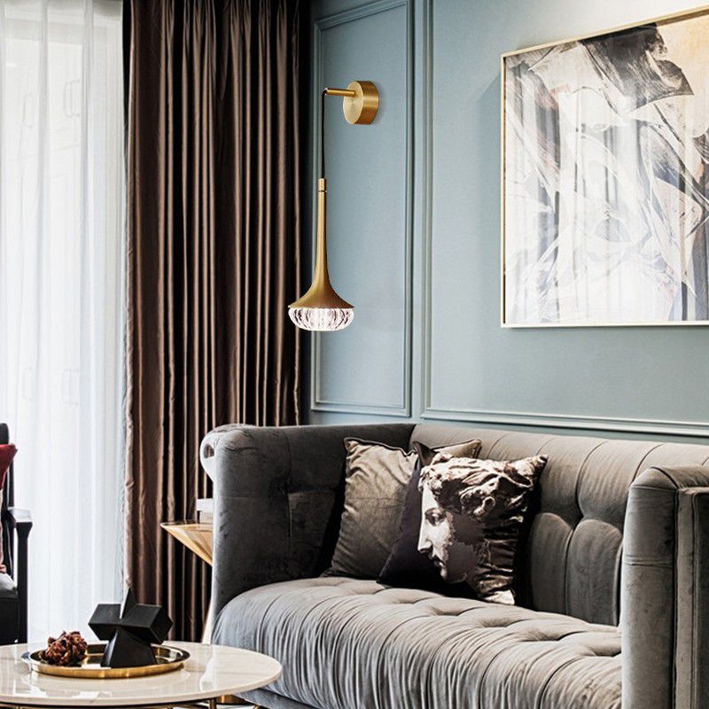 Crystal Sconce Light Fixture Postmodern Indoor Wall Lamp for Living Room Bedroom