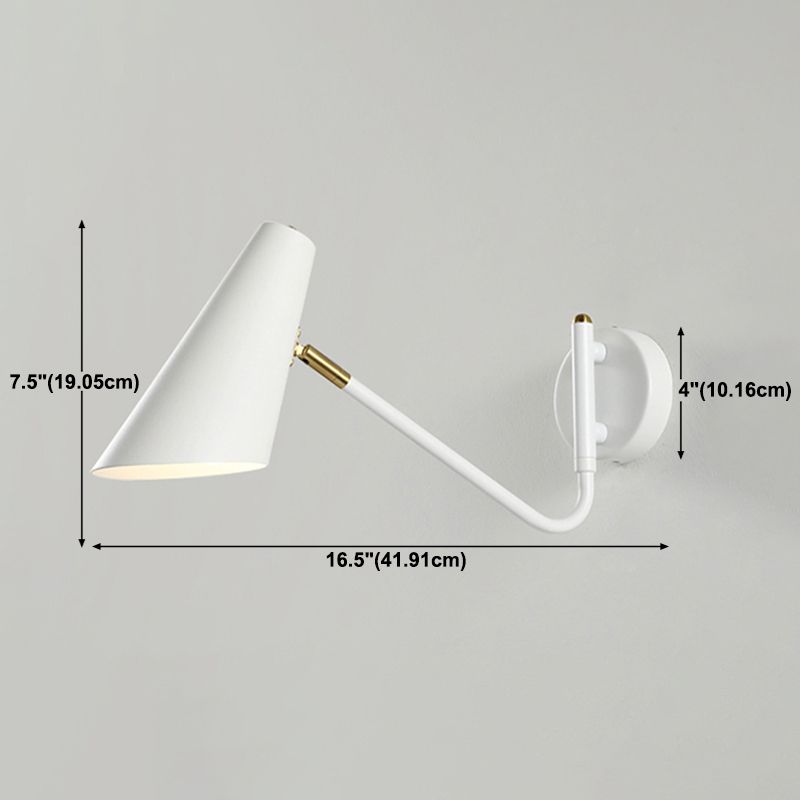 Nordic Style Metal Wall Light 16.5" Wide Swing Arm Wall Sconce for Bedroom
