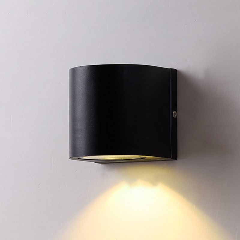 Negro pequeño/gran cilindro luz de pared minimalista de aluminio LED FLUSH FUNCE para al aire libre