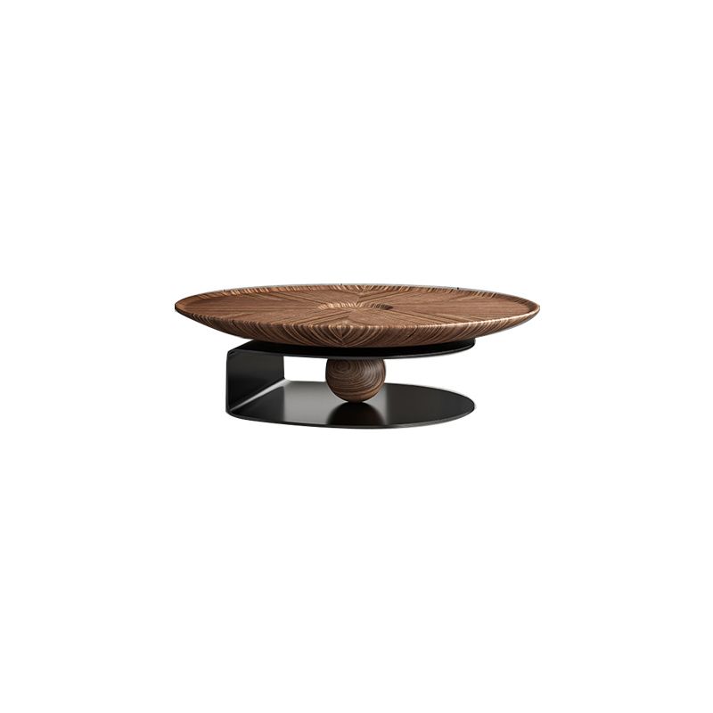 Contemporary Coffee Table Solid Wood Round Pedestal Coffee Cocktail Table
