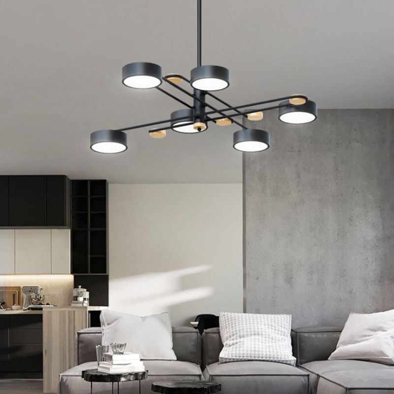 Nordic Starburst Chandelier Lighting Fixture Metal Living Room LED Ceiling Chandelier