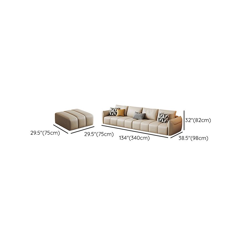 Tropical Fabric White Seating 32.2"H Standard Settee for Living Room