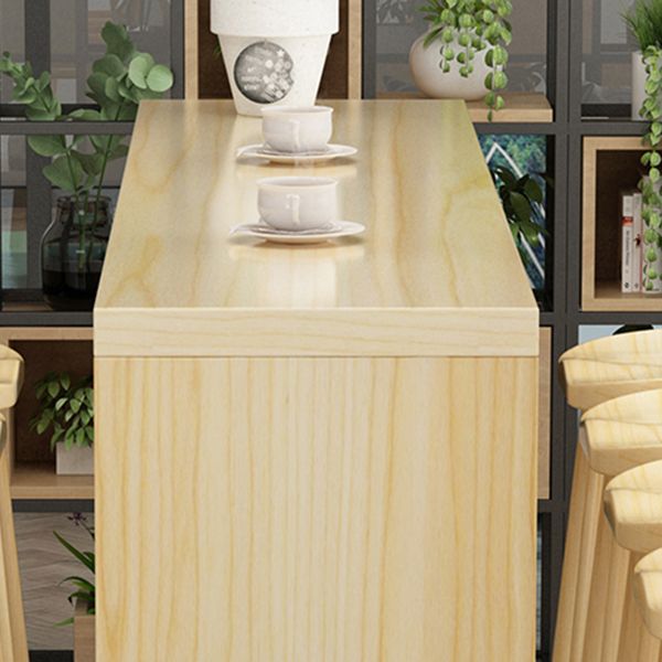 Rectangle Solid Wood Top Counter Table Rectangle Modern Bar Table