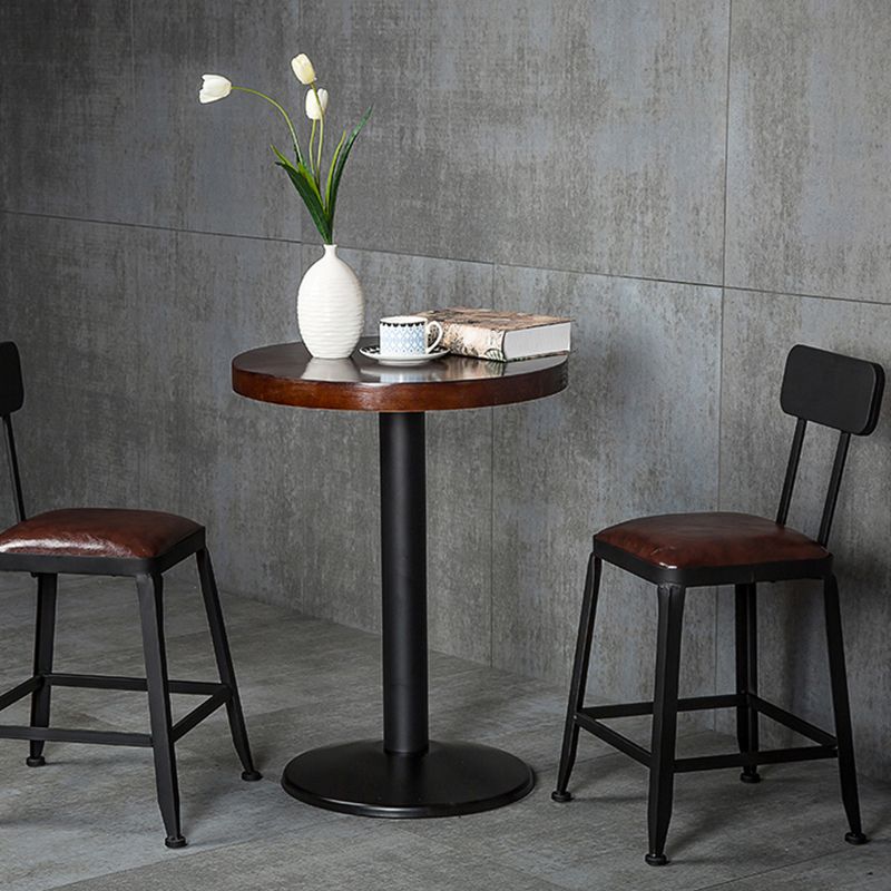 Faux Leather Dining Stools Upholstered Bar Stools with Footrest