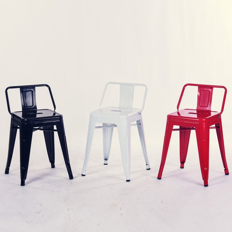 Industrial Style Iron Counter Stool Cafe Bar Stool with Metal Seat