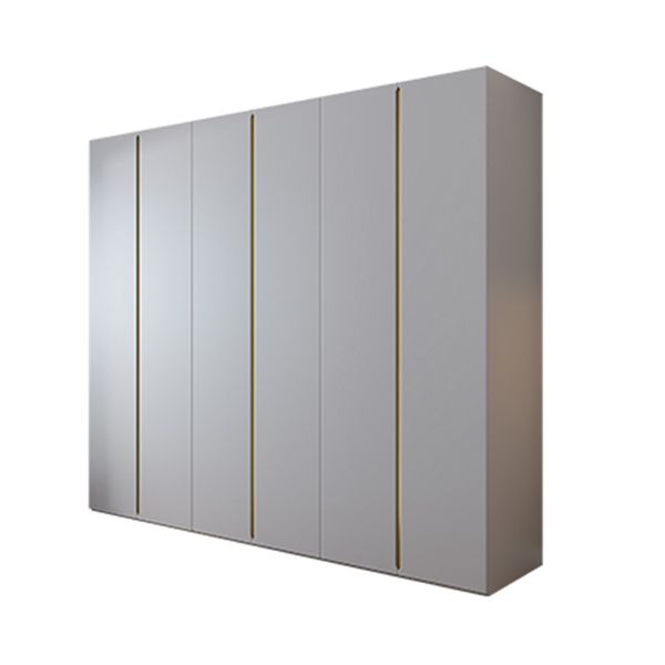 Gray Colour Wooden Wardrobe Contemporary Style Wardrobe Closet with Hinged Door