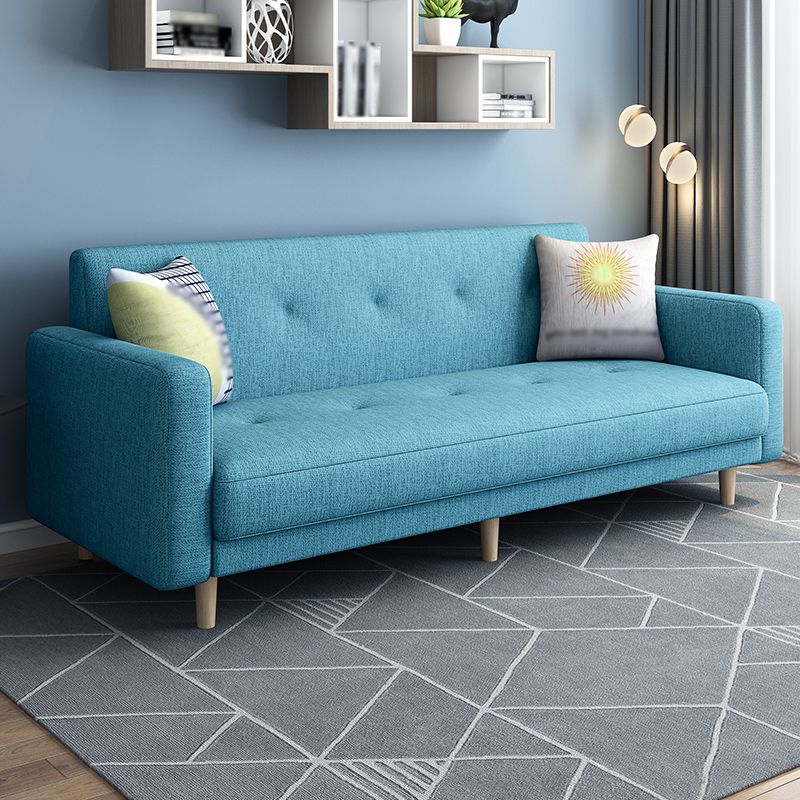 Contemporary Square Arm Sofa Tufted Back Sectional for Living Room