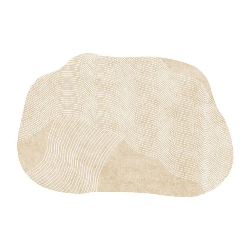 Simplicity Apricot Carpet Modern Novelty Shape Rug Polyester Stain Resistant Carpet for Living Room