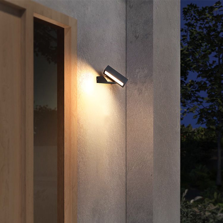 Modern Aluminum Wall Light Cube Black Rotatable LED Wall Washer for Outdoors