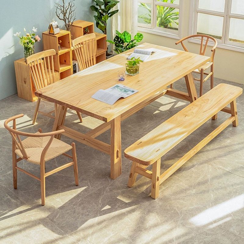 Modern Rectangle Wood Dining Table 1/2/4/6 Pieces Dining Set for Dining Room