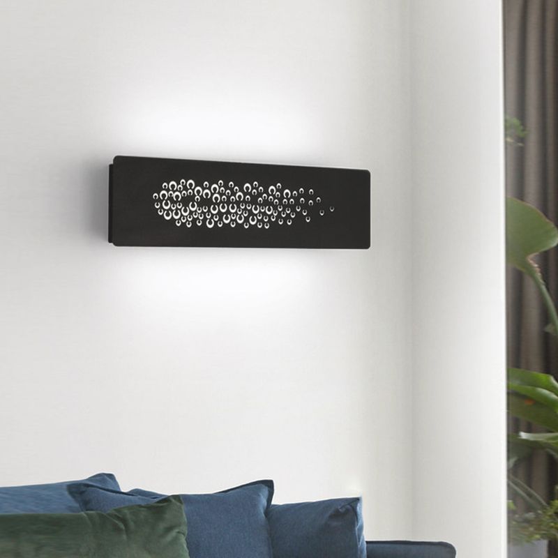 Application murale LED linéaire minimaliste de 12 "de large de large ombrage de haut en bas de la lampe murale en noir / blanc