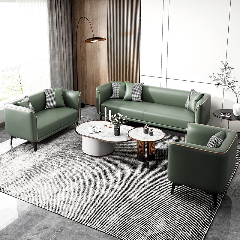 Modern Square Arm Standard Sofa Metal Legs Settee for Living Room