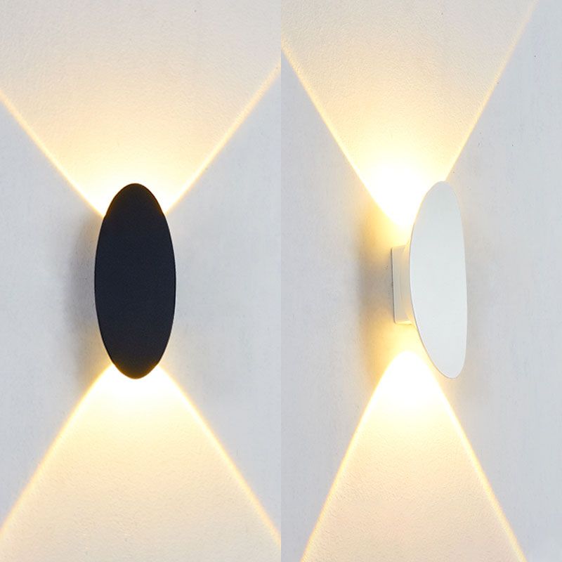 Oval 2-licht LED-wandlamp in moderne eenvoud aluminium waterdichte schijnwerpers voor buitenruimtes