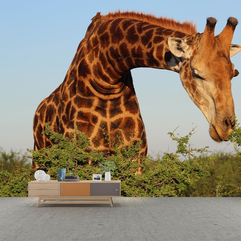 Giraffe Animal Wall Covering for Sitting Room Moisture Resistant, Made to Measure