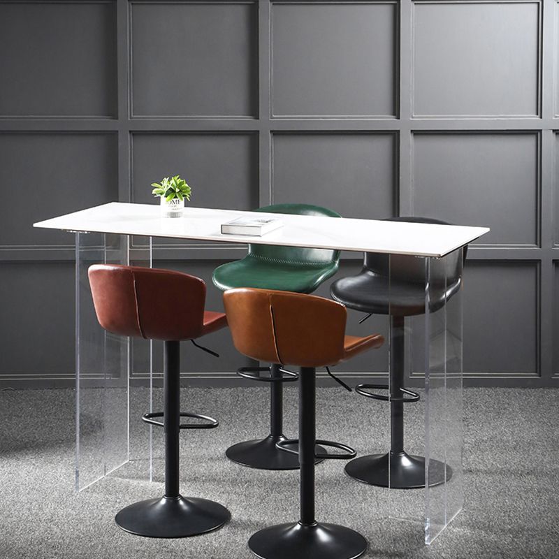 Barhocker im Industriestil, Lederschalensitz mit verstellbarer Höhe für die Restaurantbar