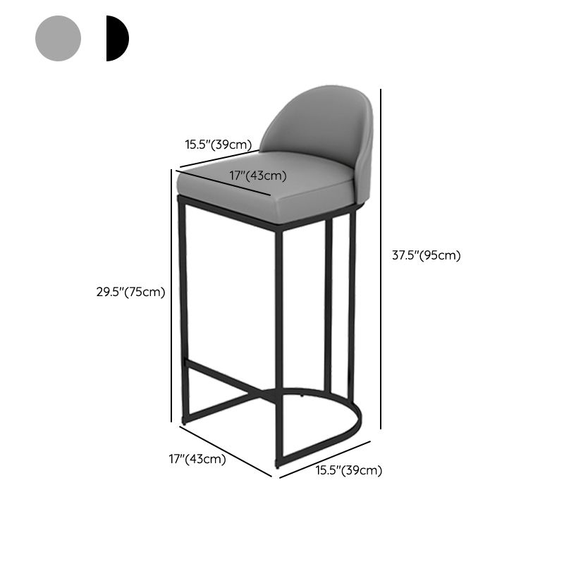 Modern Style Upholstered Counter Stool Low Back Bar Stool with Footrest