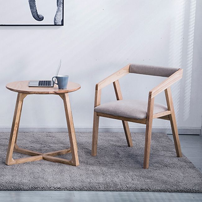 Chaise de salle à manger traditionnelle en bois massif, fauteuil de salle à manger unique en lin pour Restaurant