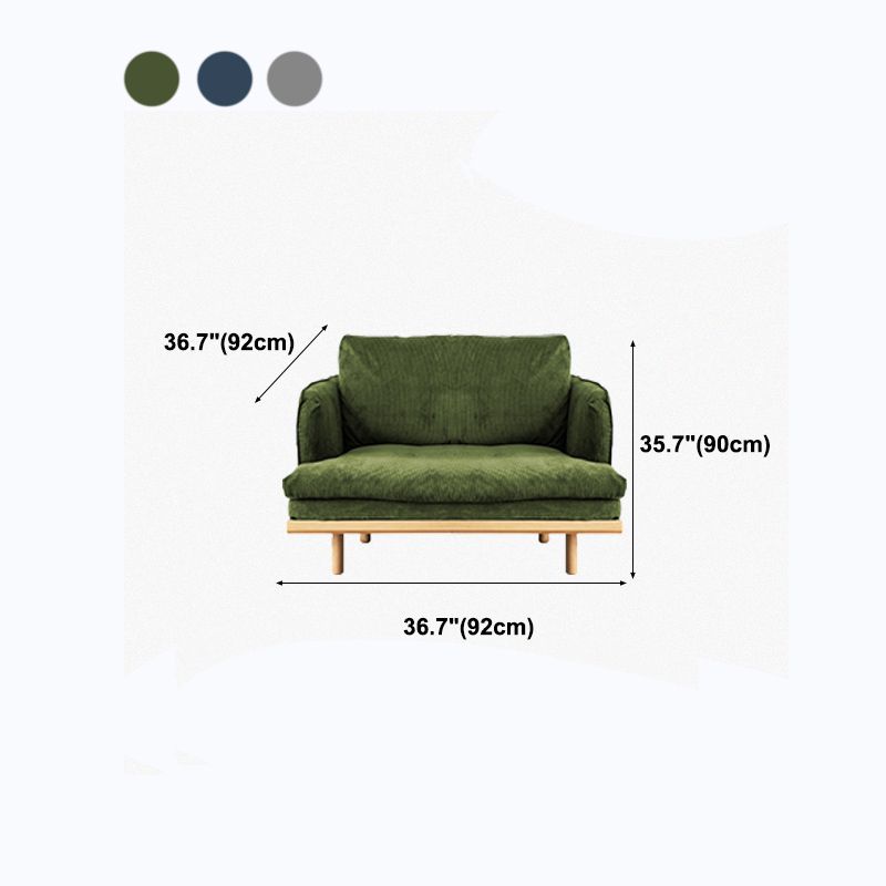 Modern Style Polyester Sofa Recessed Arm Tight Back Settee for Living Room