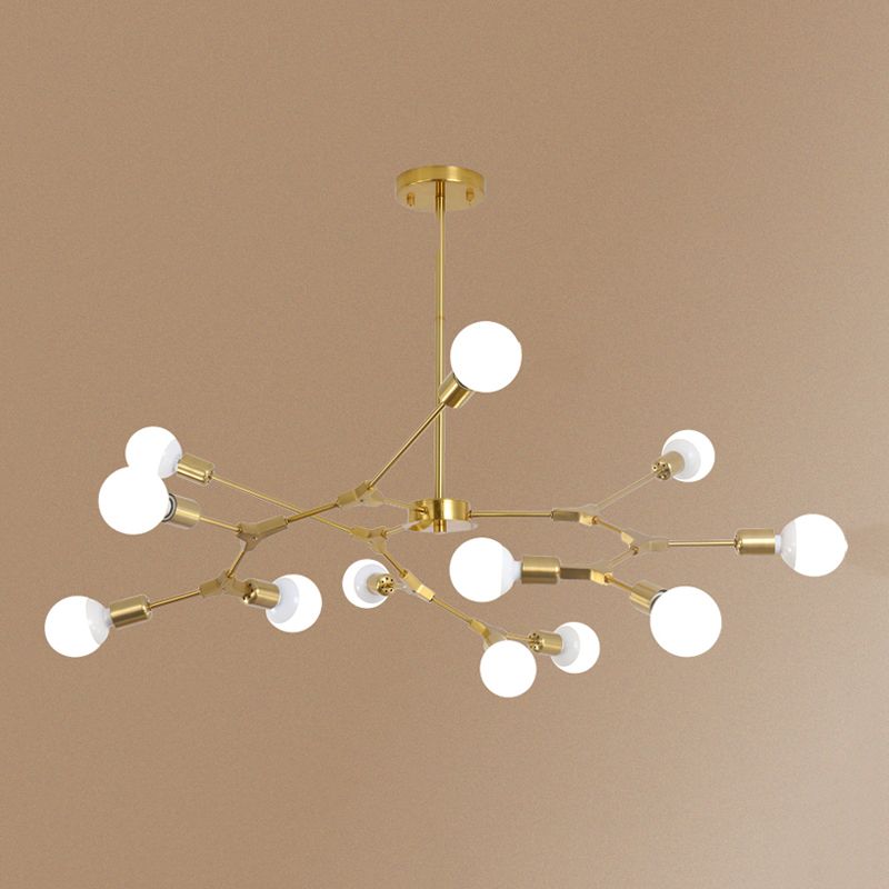 Postmodern Bare Bulb Hanging Light Metal Chandelier Light for Dining Room