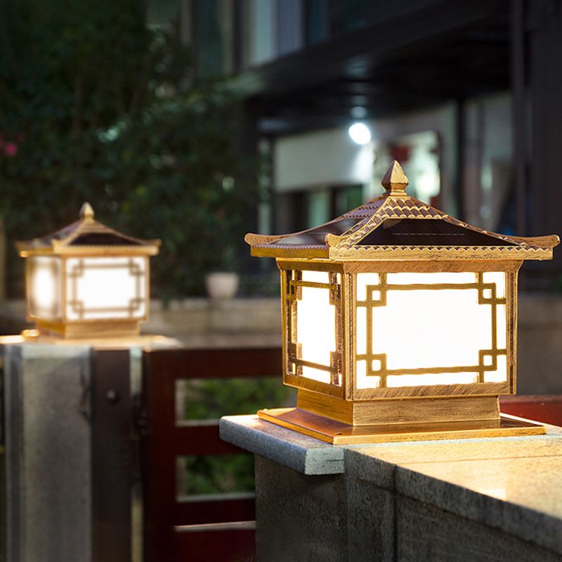 Modern Pillar Lamp Minimalist LED Solar Lighting Fixture for Garden
