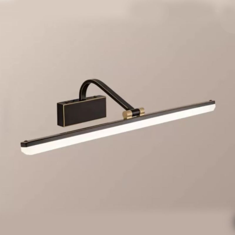 1 Light Linear Shade Wall Sconce Post-Modern Simple Style Mirror Wall Lighting in Brass