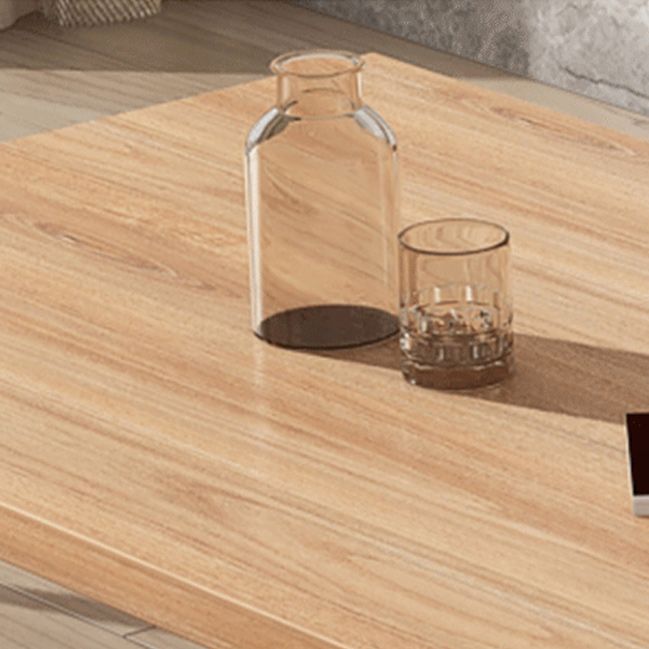 Pine Wood Top Dining Table Rectangle Solid Wood Table with 4 Legs