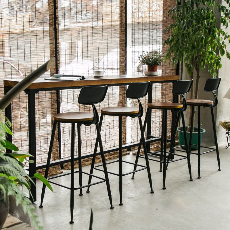 Contemporary Bar Table Set 1/5/7 Pieces Rectangle Solid Wood Counter Table Set