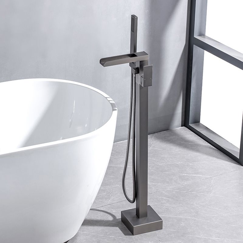 Floor Mounted Metal Freestanding Tub Filler Waterfall Freestanding Bathtub Faucet