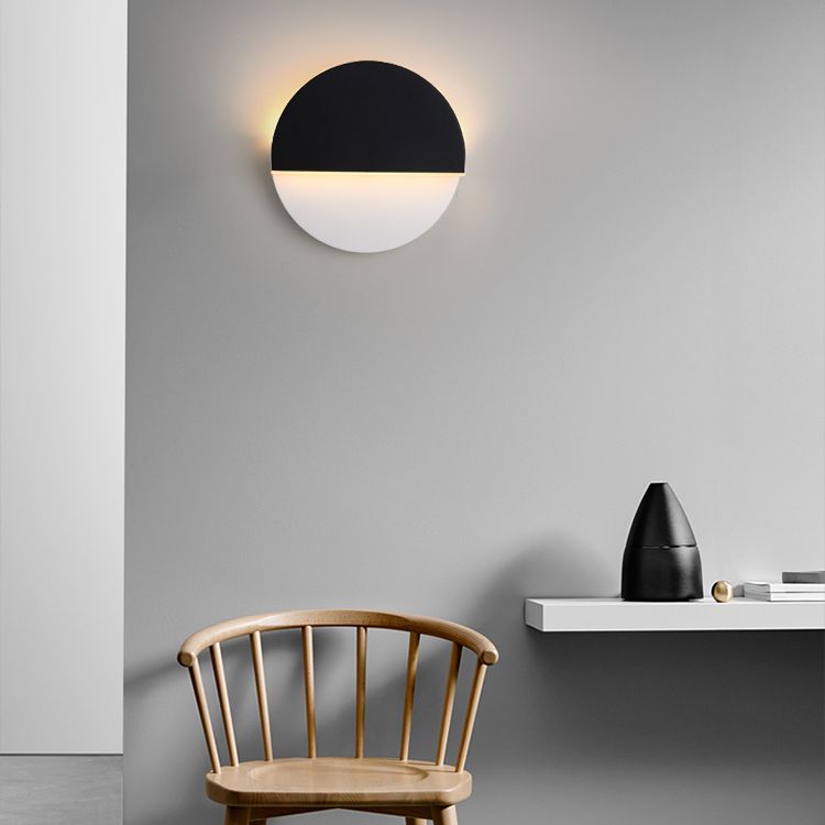 1-Light Black Minimalism Sconce Light Fixtures Iron Wall Lamp Sconce for Bedroom