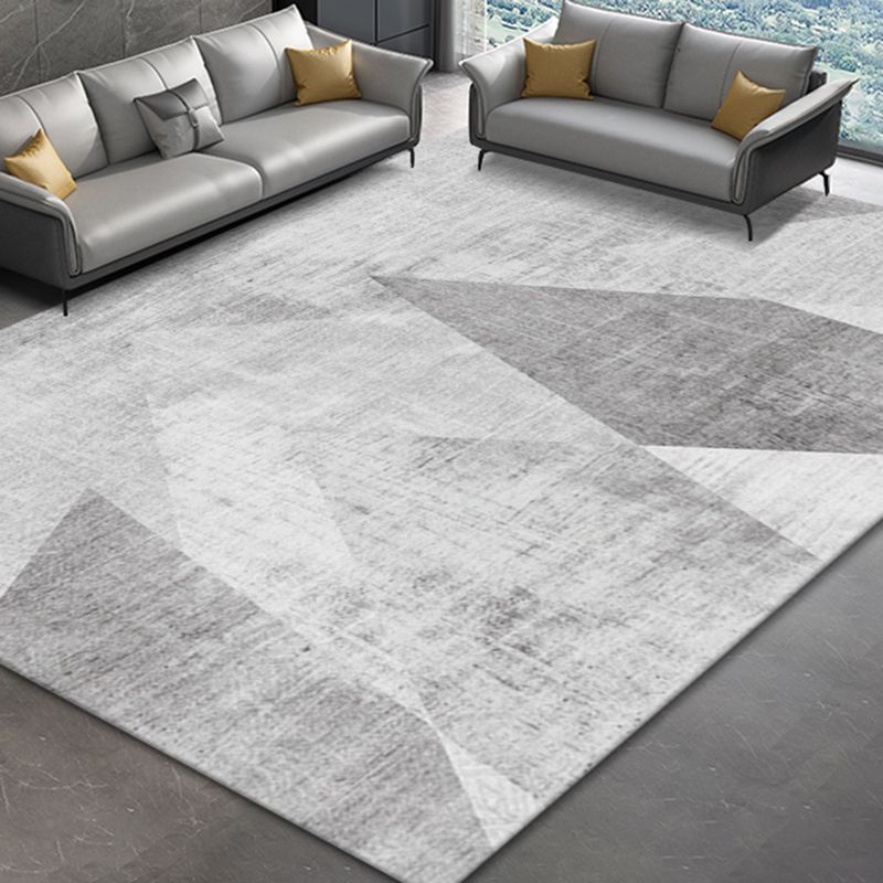 Light Grey Modern Rug Blending Graphic Industrial Rug Non-Slip Backing Rug for Home Decor