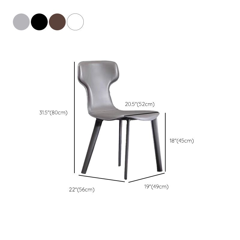 Faux Leather Dining Chairs Contemporary Arm Chairs with Metal Base