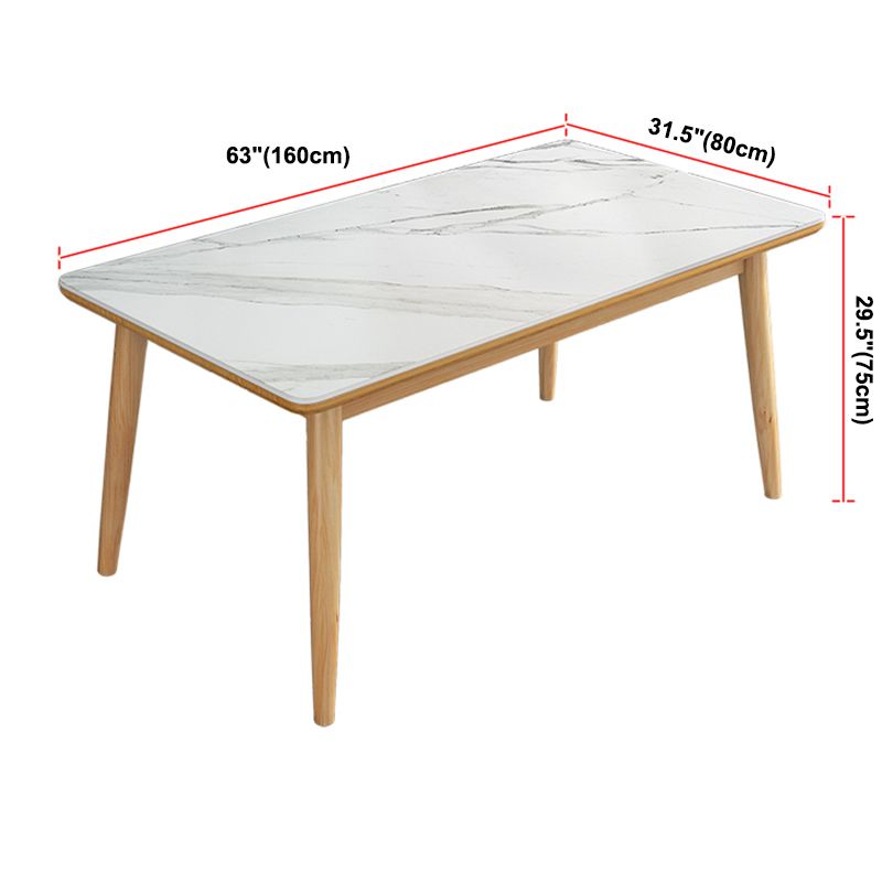 Einfachheit Home Sintered Stone Esstisch Rechteck Form Esstisch mit 4 Beinen Basis