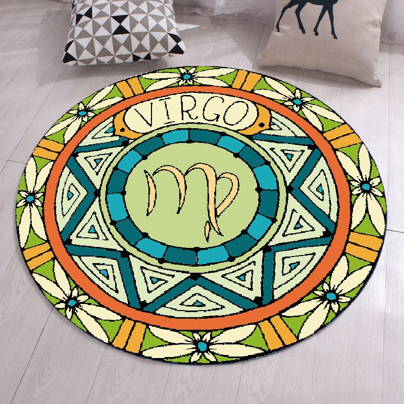 Modern Cartoon Print Rug Multi-Color Polyster Area Rug Anti-Slip Backing Machine Washable Carpet for Kids Room