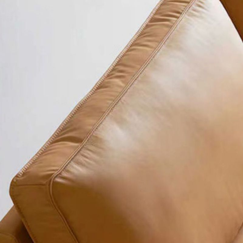 Cushions Faux Leather Square Arm Sofa with Stain Resistant and Waterproof