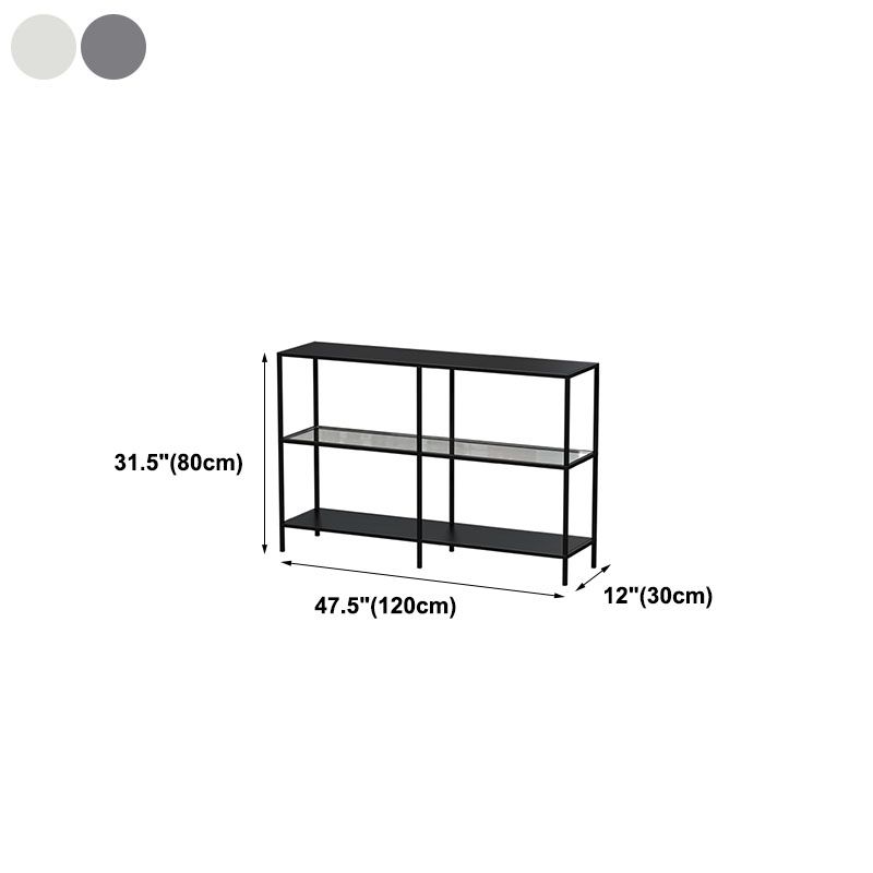 Modern Bookcase Metal Open Back Etagere Bookshelf for Home Office