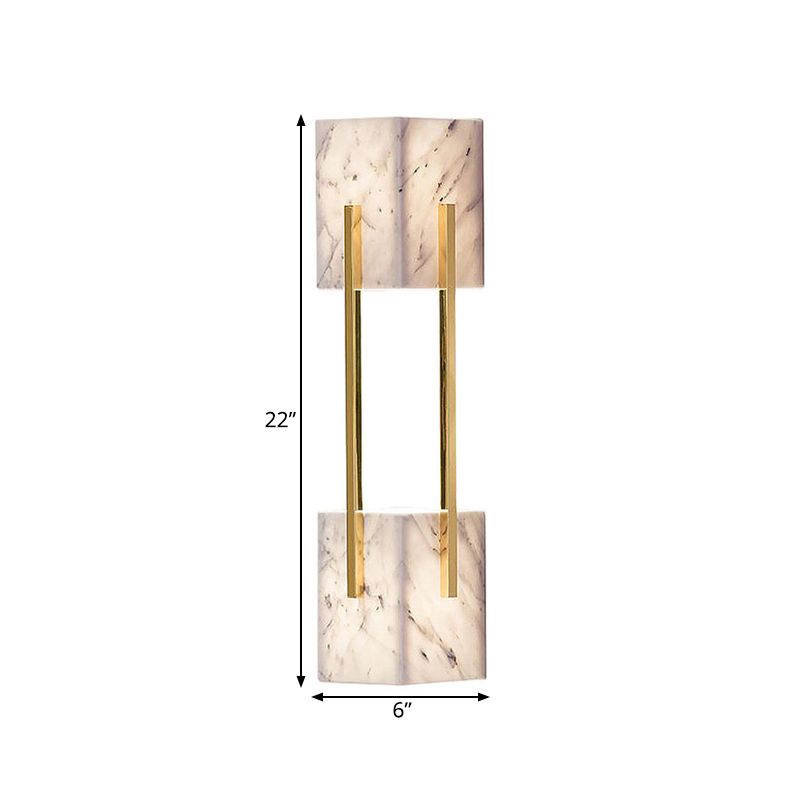Lámpara de pared de la pared de doble cubo doble cubo de 5 luces con barra de oro de metal con barra de oro de metal