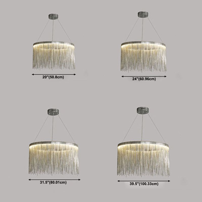 Round Aluminium Hanging Ceiling Pendant Fixtures 1-Light Modern Style Led Pendant Lamp
