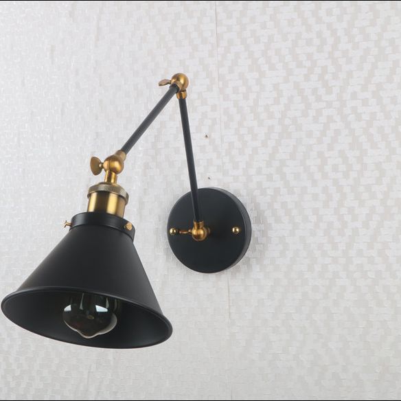 1-Light Cone Gnonce Lightture American Industrial Style Pichées en fer
