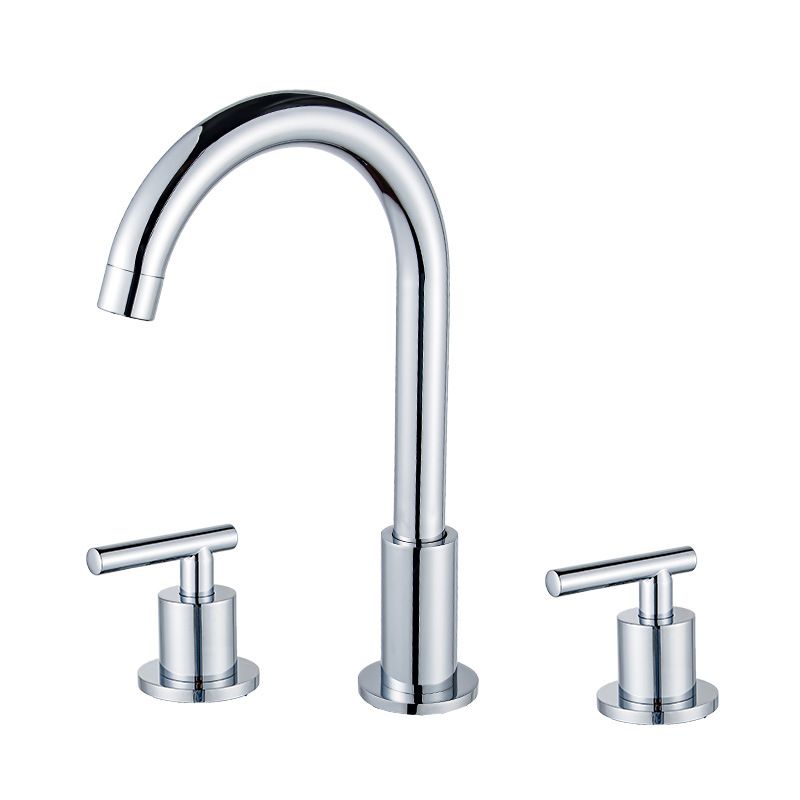 Contemporary Widespread Sink Faucet Plain High Arc Wide Spread Bathroom Faucet