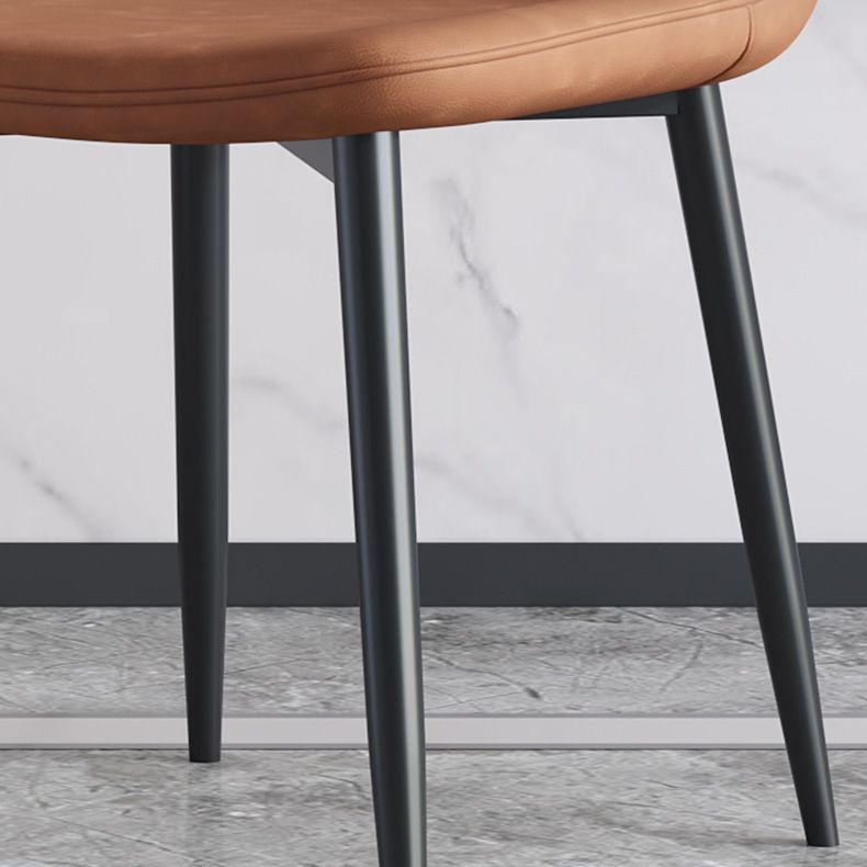Modern Metal Indoor-Outdoor Chair Dining Room Solid Back Armless Single Chair
