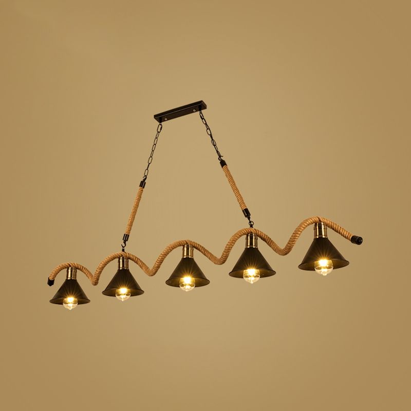 Industrial Pendant Lighting Rope Island Light Fixtures for Restaurant