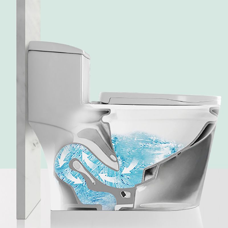 Contemporary All-In-One Toilet White Toilet Bowl with Toilet Seat