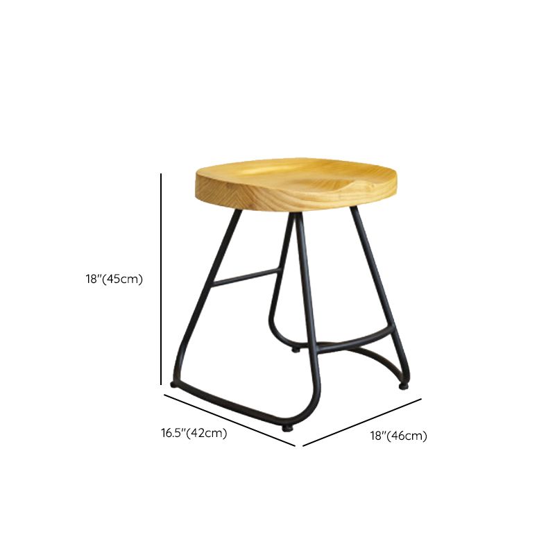 Modern Armless Backless Counter Stool Iron Bar Stool with Pedal for Milk Tea Shop