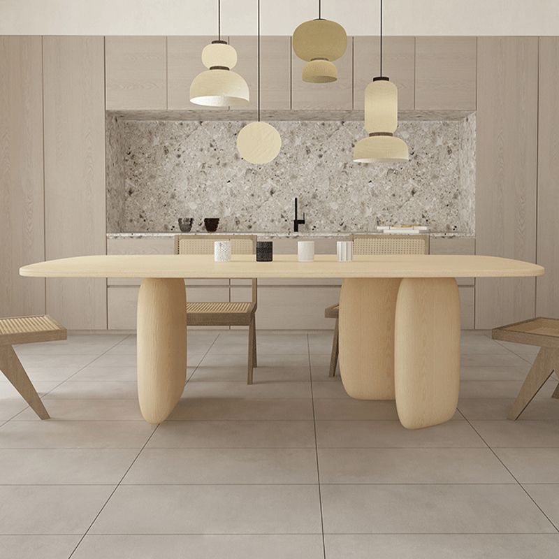 Pine Solid Wood Tripod Dining Table Modern Rectangle Dining Room Kitchen Home Furniture