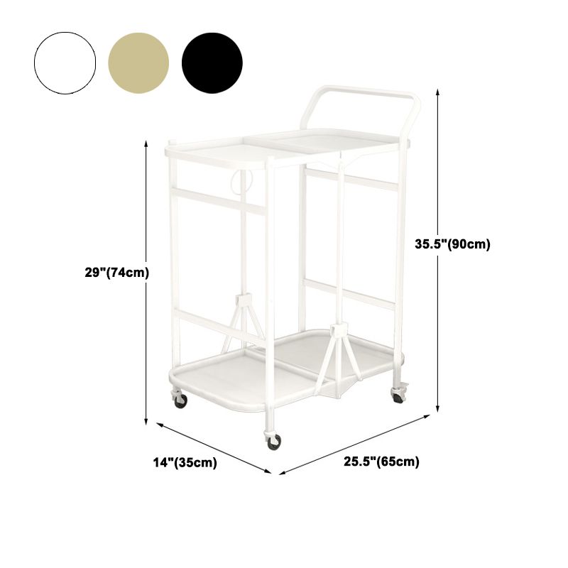 Contemporary 35.43"H Folding Prep Table Rectangular Metal Prep Table for Dining Room